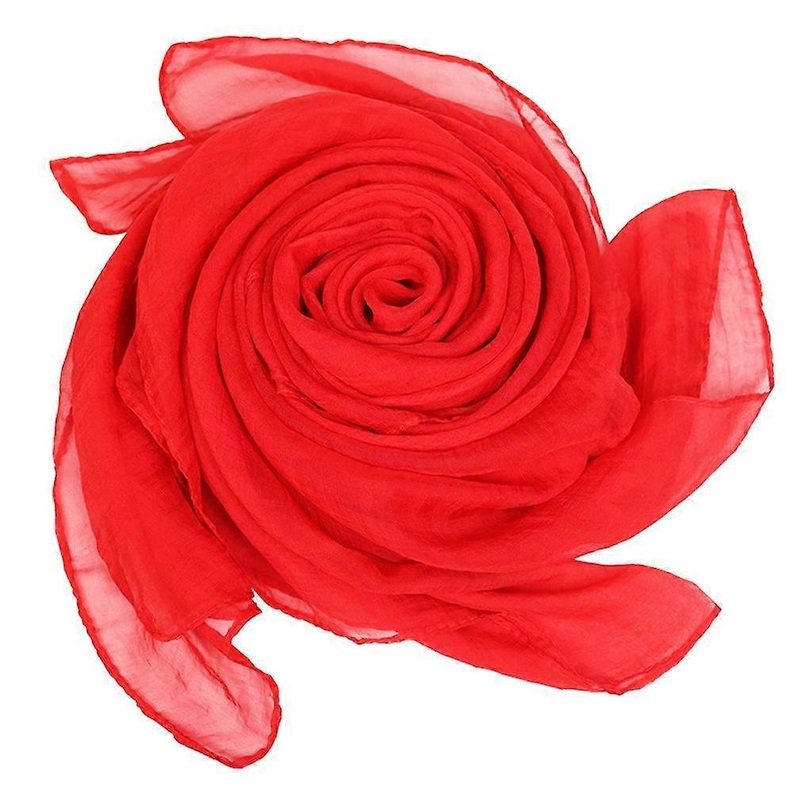 Silky Bright Red Scarf Sun Proof Shawl Chiffon Beach Cover Scarf for Woman | Fruugo SG
