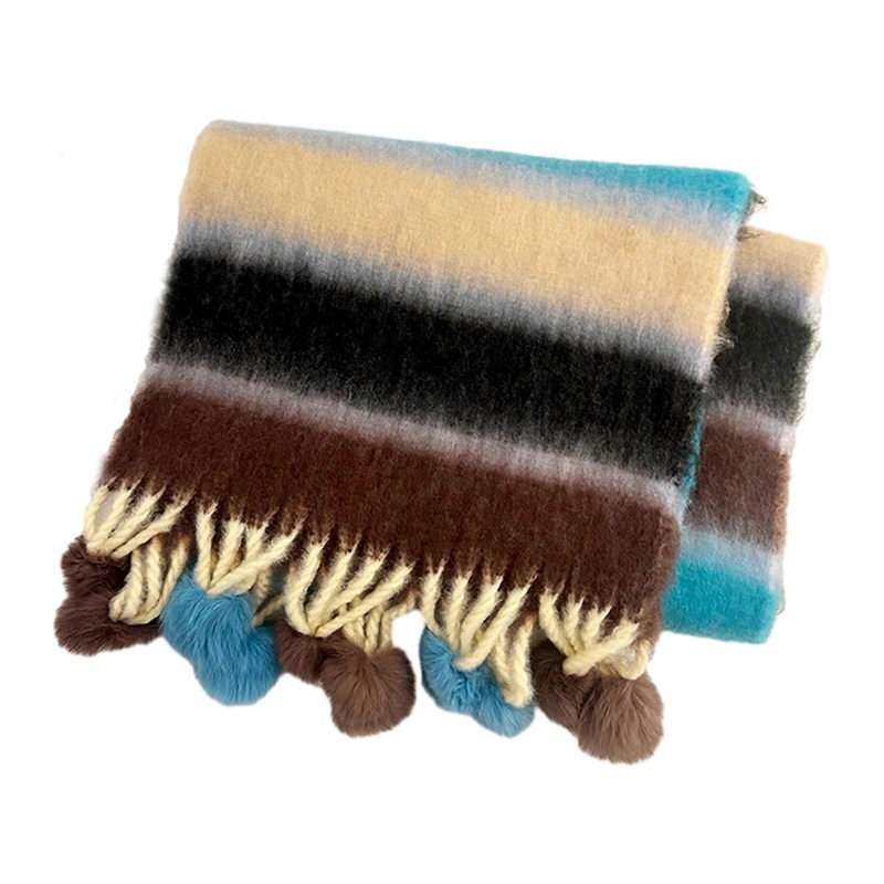 Women Scarf Winter Scarves Rainbow Tassels Scarf Classical Cashmere Feel Scarf Shawl Girl Outfit Cold Weather Long Scarf  blue brown | Fruugo SG
