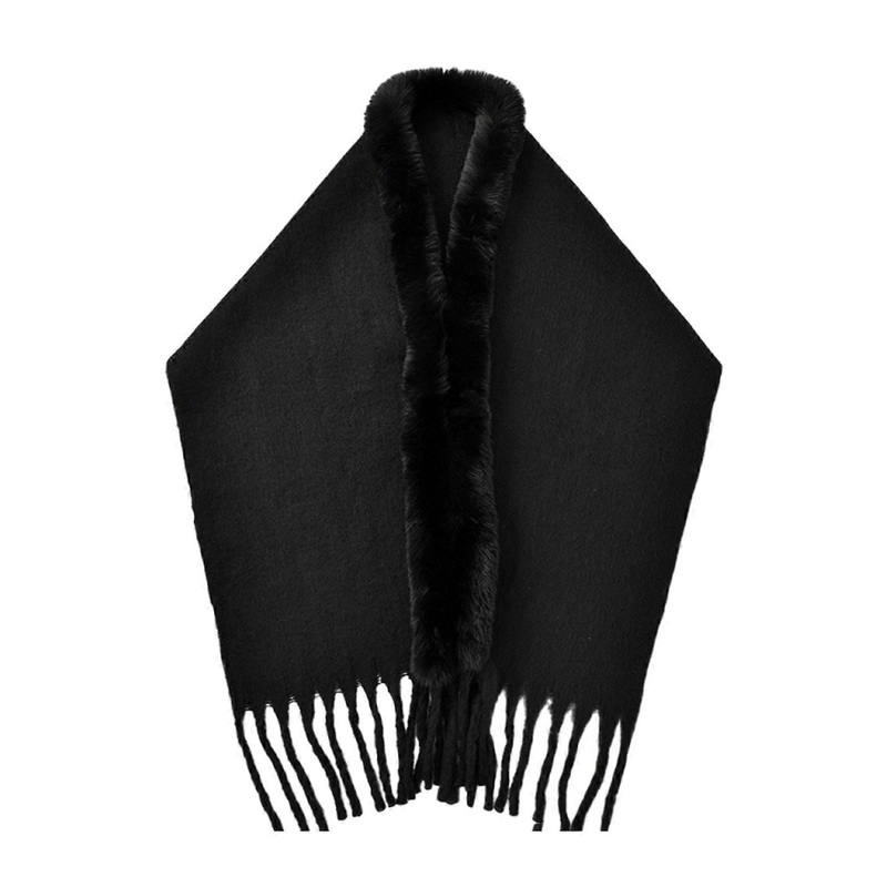 Women Warmth Capes Comfortable Long Furs Shawl Autumn Winter Bridal Cloak for Fall and Winter Outfits  Black | Fruugo SG