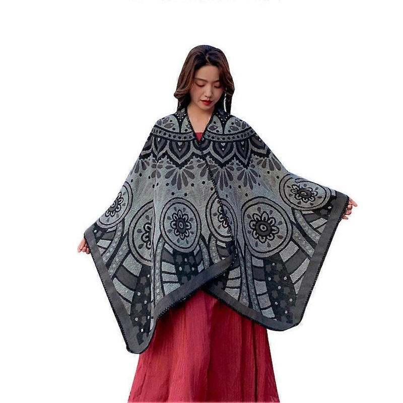 Autumn Winter Scarf Thicken Shawl Wrap Lady Blanket Poncho Ethnic Style | Fruugo SG