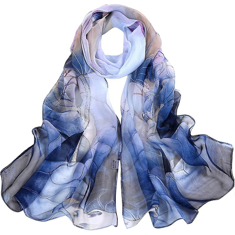 Chiffon Olaof Scarfs For Women Ladies Olaof Scarf Lightweight Floral Print Chiffon Scarves Shawls Wraps For Spring Autumn | Fruugo SG