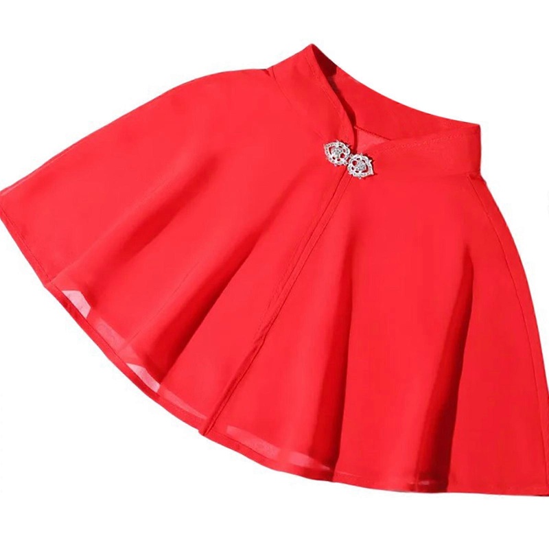 Elegant Chiffon Shawl for Wedding Dress Vintage Cloak for Cheongsam Spring  Button Shoulder Wrap for Formal Party  Red | Fruugo SG