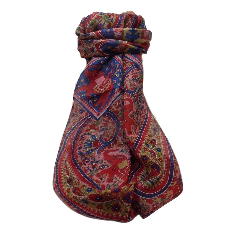 Mulberry Silk Traditional Long Scarf  Kriti Scarlet by Pashmina & Silk | Fruugo SG