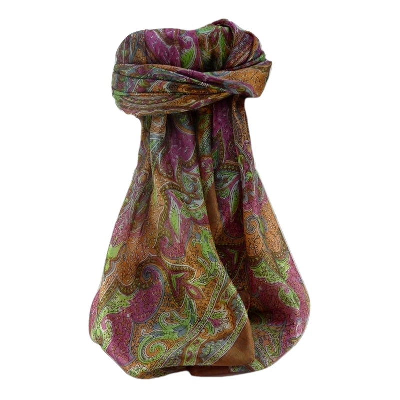 Mulberry Silk Traditional Square Scarf Mishti Chestnut by Pashmina & Silk | Fruugo SG