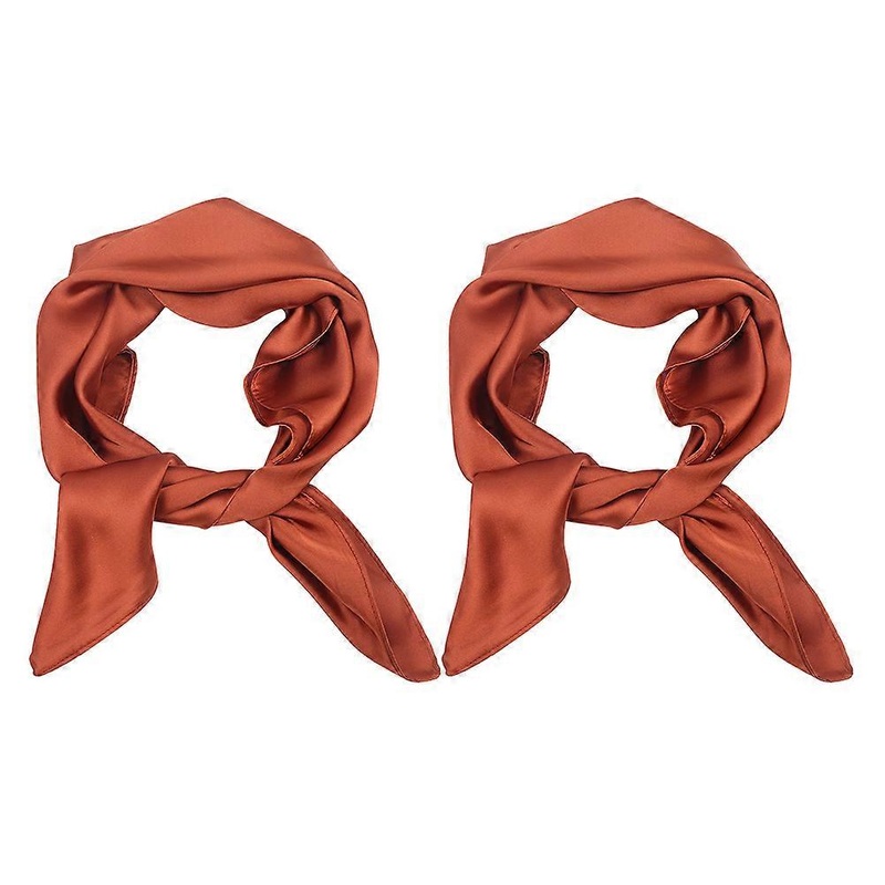 Neck Scarf Women Fashionable Square Scarf For Travels Multi-Functional Wear Chocolate Color 68.00X68.0cm 2Pcs | Fruugo SG