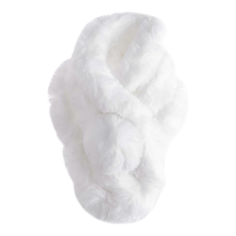 Plush Scarf for Winter Travel Cold Weather Evening Party Faux Rabbit Ring Scarf for Women Girls White 1Set | Fruugo SG
