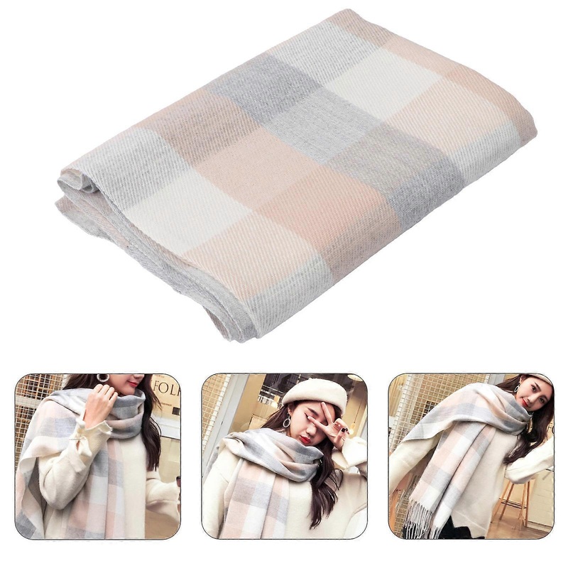 Women Scarf Autumn Winter Shawl Comfortable Blanket Ponchos Pink Multi-Functional Use 1Set | Fruugo SG