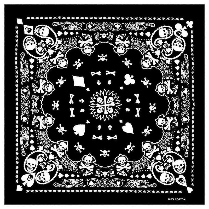 Bandana Kerchief Unisex Hip Hop Skull Poker Hair Band Neck Scarf Sports Wrist Wraps for Head Square Scarves Handkerchief  Multi One Size | Fruugo SG