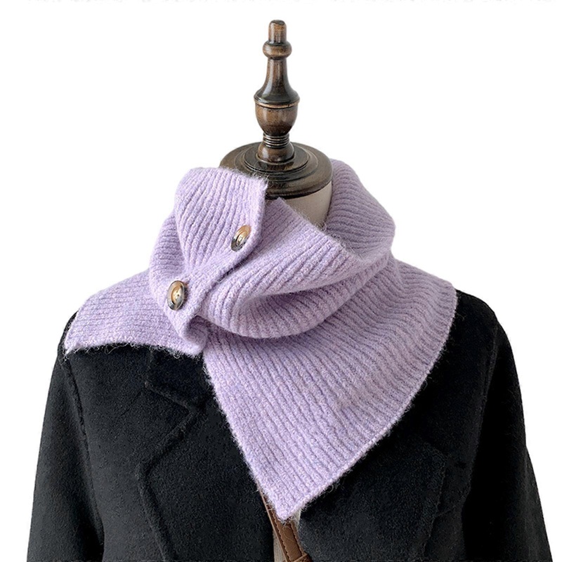 Cable Knit Snoods Scarf Button Knitted Scarf Girls Autumn and Winter Warm Wears Shawl Fashionable Scarf  light purple | Fruugo SG