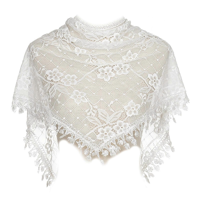 Lace Veil Head Scarf Chapel Veil Headwrap for Church Mourning Triangle MuslimHeadscarf Floral Shawl Women Accessories  White | Fruugo SG