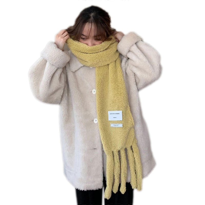 Neck Warmers For Women Plush Scarf With Pocket Neckerchief With Tassels Solid Color Neck Wrap Casual Octopus Scarf Yellow | Fruugo SG