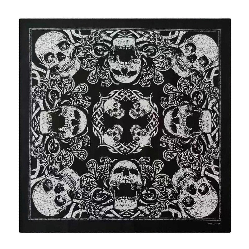 Skull Printed Headscarf for Casual Formal Square Pocket Vintage Bandanas Hiphop Dance Bandana Outdoor Sport Neckerchief  Black | Fruugo SG