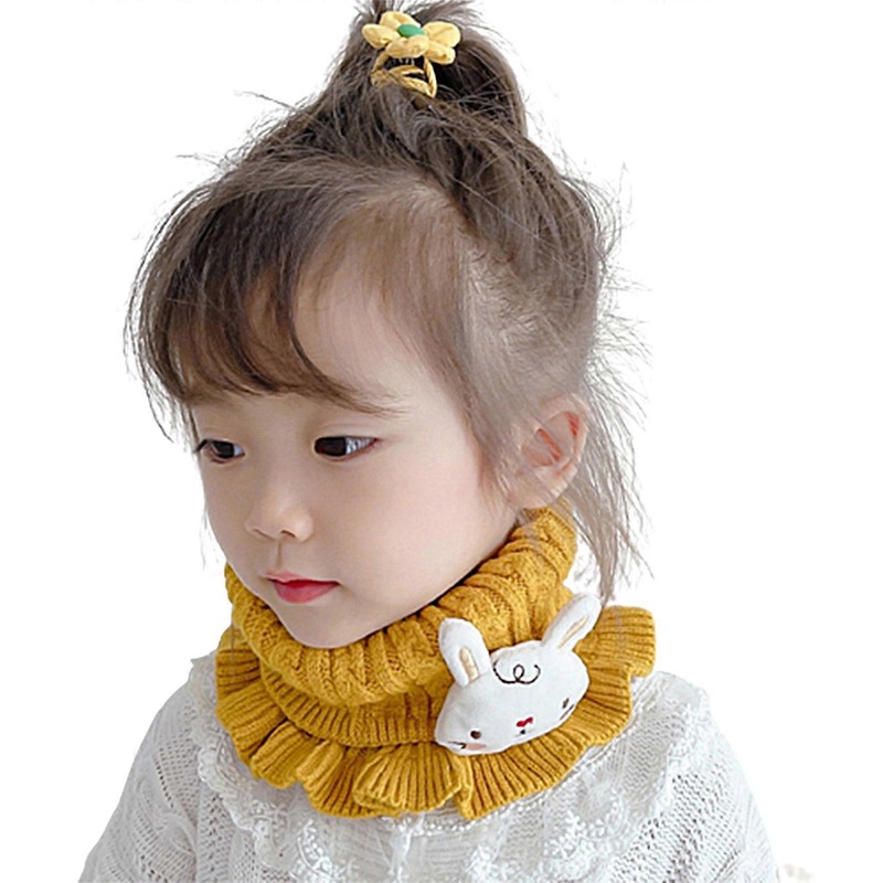 Winter Warm Thicken Scarfs Pleated Ruffle Knitted Collar Scarf with Cartoon Animals Decor Windproof Supplies for Winter  Yellow | Fruugo SG