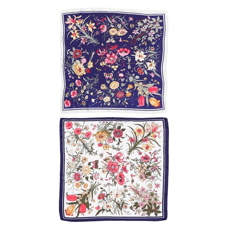 Women’s Fashion Scarves Printed Silk Scarf Dark Blue Uniform Accessory 60x60cm Spring Summer Autumn Winter 2Pack | Fruugo SG
