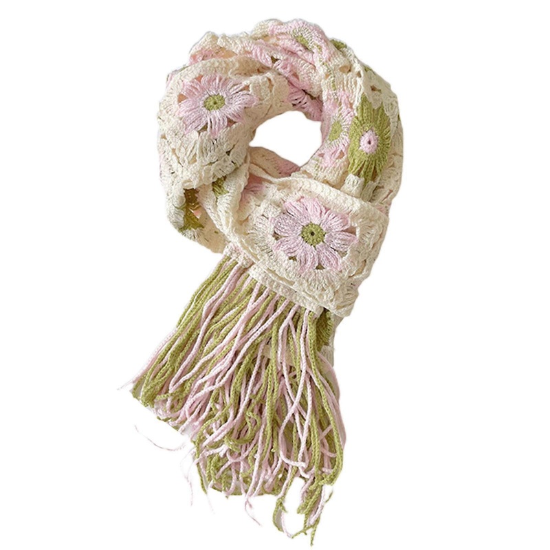 Womens Cotton Scarves Lady Light Soft Fashion Floral Scarf Wrap Shawl Knitted Tassels Wraps Floral Scarves | Fruugo SG