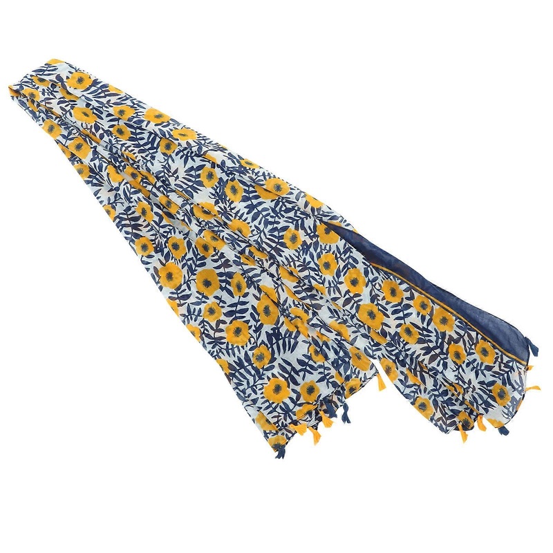 Bohemian Style Shawl Wrap Women Scarves Cotton Linen Headscarf Dark Blue 178.00X93.00X0.10CM 1Set | Fruugo SG