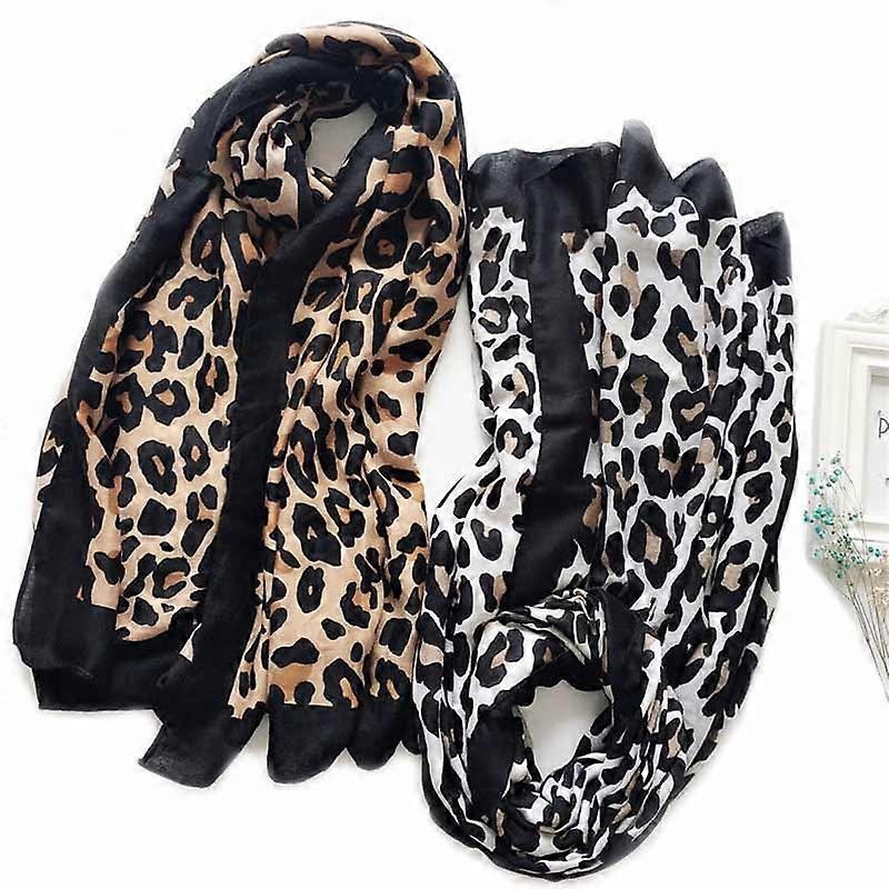Leopard print scarf two colors available Beach sun scarf air conditioning scarf | Fruugo SG
