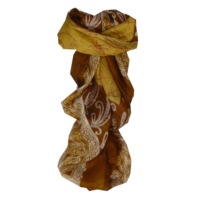 Mulberry Silk Classic Square Scarf Geena Caramel by Pashmina & Silk | Fruugo SG