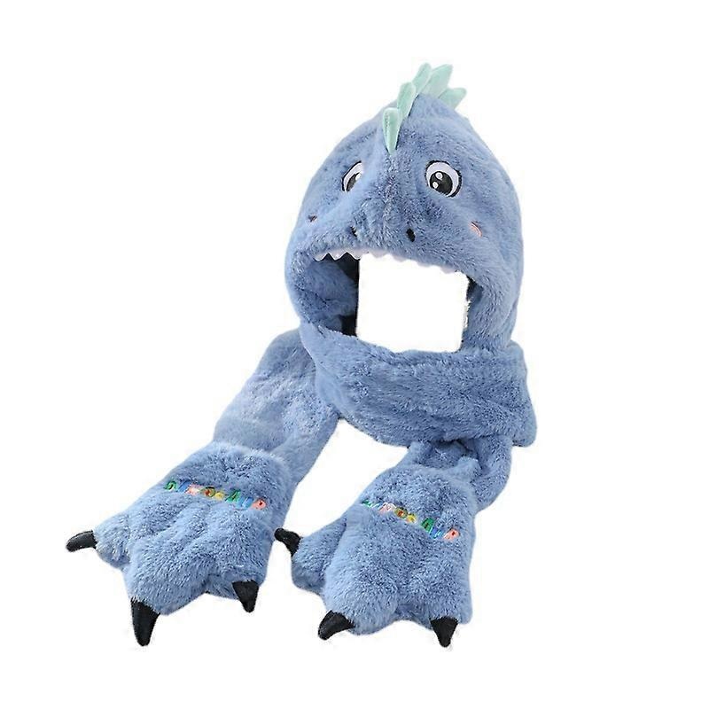 Winter hat scarf one plush warm little dinosaur will move gloves cold hat scarf | Fruugo SG