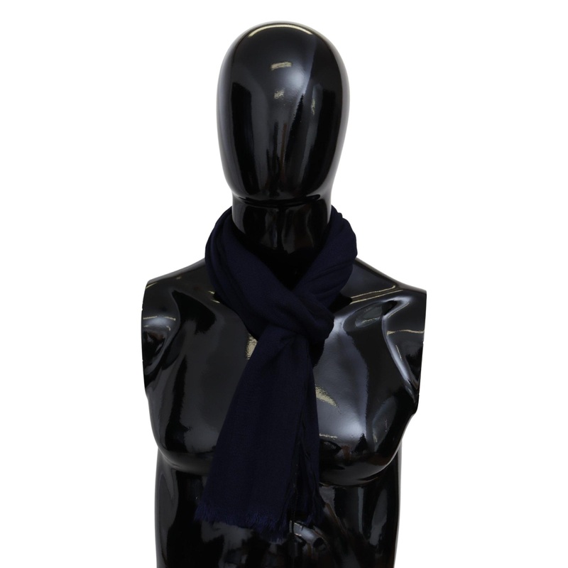 Blue Wool Knit Unisex Neck Wrap Scarf | Fruugo SG