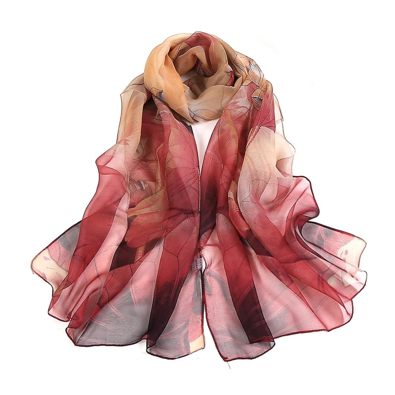 Colorful Print Silk Scarfs for Women Breathable Comfortable Scarves for Outdoor Activities | Fruugo SG