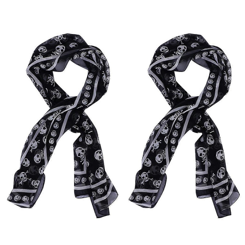 Neck Scarves Thin Chiffon Scarf For Women Lightweight Shawl Wraps Halloween Themed 160x43cm Red 2Pcs | Fruugo SG