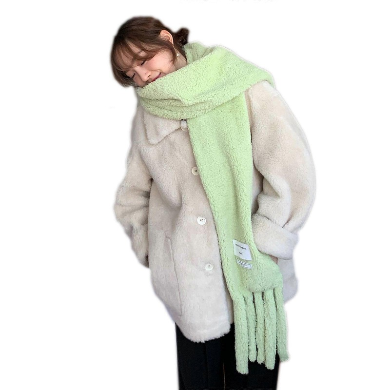 Octopus Scarf Plush Scarf With Pocket Winter Scarfs For Women Thick Super Female Long Solid Color Scarf With Tassels  Green | Fruugo SG