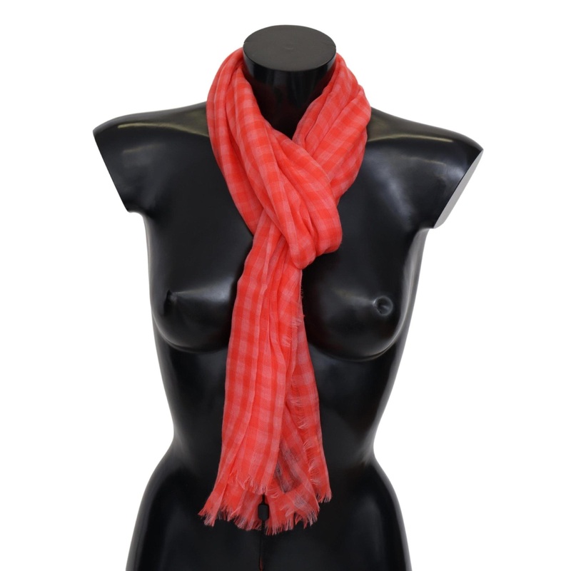 Orange Check Cashmere Unisex Wrap Fringes Scarf | Fruugo SG