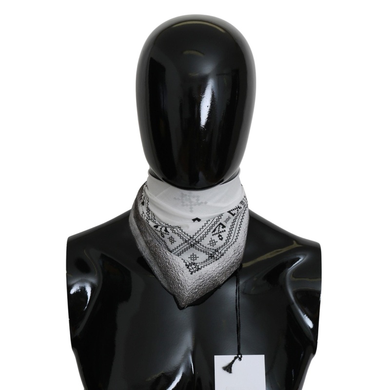 White Printed Bandana Cotton Scarf | Fruugo SG