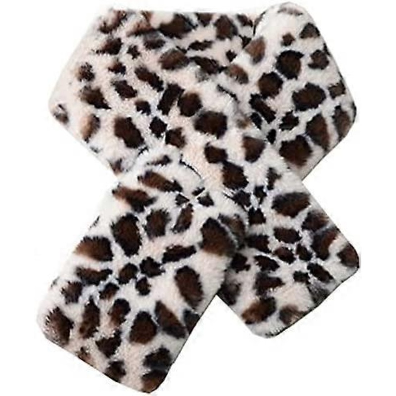 Women’s Winter Fall Furry Faux Fur Loophole Scarf Soft Cozy Neck Warmer Wrap Leopard-beige – | Fruugo SG