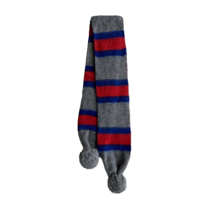 Womens Striped Scarf Stylish Preepy Look Collar Neck Wrap Lady Thicken Winter Neck Warmer Fleecy Knitted Thicken Scarf  Gray | Fruugo SG
