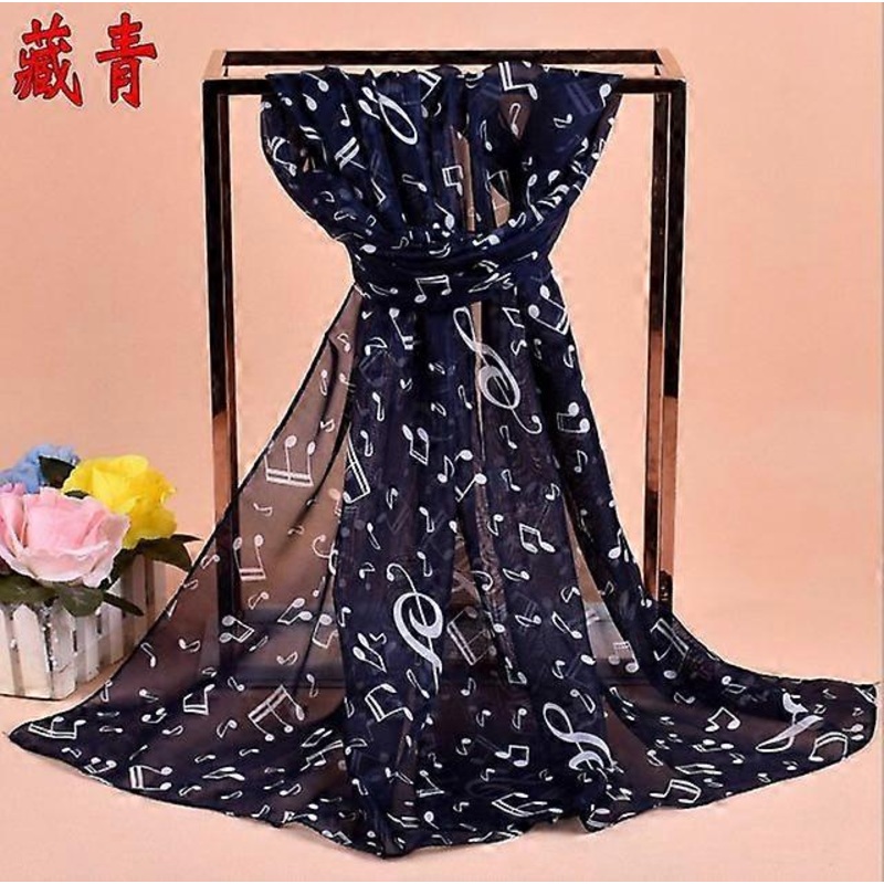 2018 hot music symbols ladies scarf printed chiffon scarf beach towel | Fruugo SG