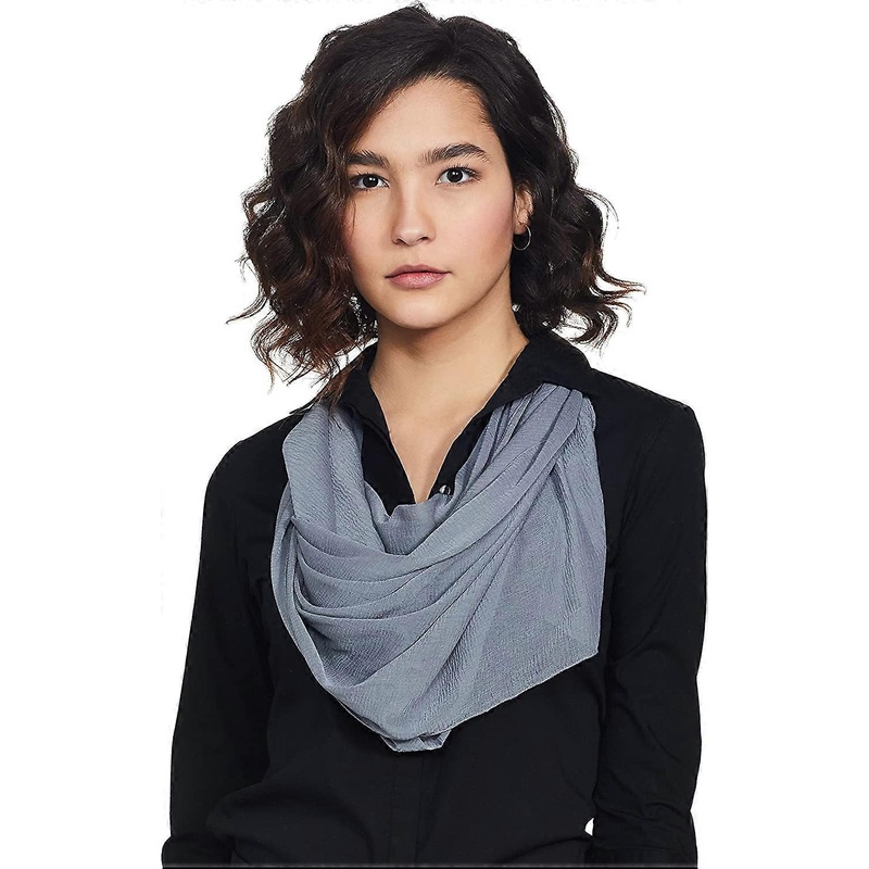 Chiffon Scarf Lightweight Soft Sheer Long Head Wrap Solid All Season Grey 36 x 72 | Fruugo SG