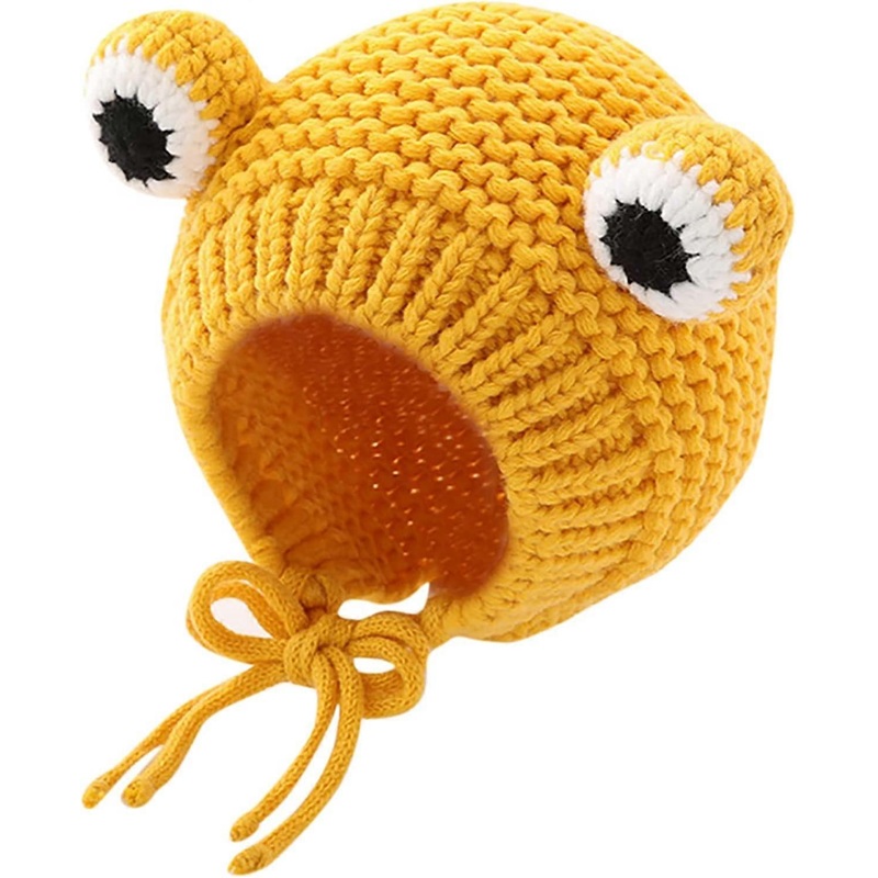 Kids Knitted Beanie Hat Cute Frog Cartoon Winter Warmer Cap with Big Eyes for Baby Boys Girls Y-e-l-l-o-w – | Fruugo SG