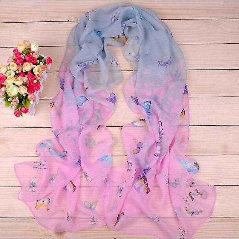 New 155*50cm Fashion Chiffon Printed Scarves Women Long  Scarf Butterfly Flower  Wholesale Clothing  Accessories –3122 | Fruugo SG