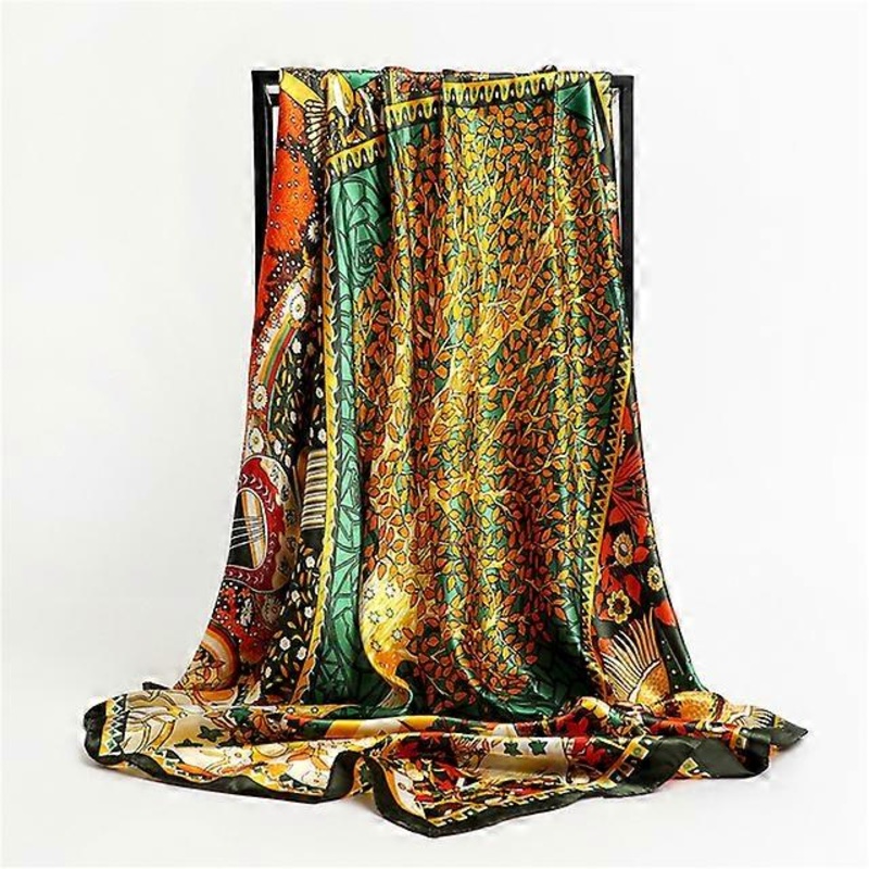 Summer Satin Square Scarf For Women Luxury Silk Shawl Hair Bands Foulard Hijab Neckerchief Female Head Wraps Headband Bandana | Fruugo SG