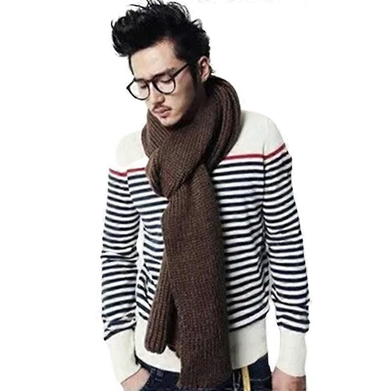 Unisex Scarf Solid Color Knitted Autumn Winter Japanese Korean Style Knitting Scarf for Dating | Fruugo SG