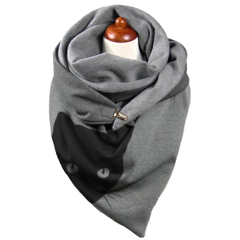 Winter Thick Warm Oversized for Triangle Scarf with Adjustable Clip Colorful Kitten Pattern Shawl Wrap Snood Blanket Pon  Picture 28 | Fruugo SG