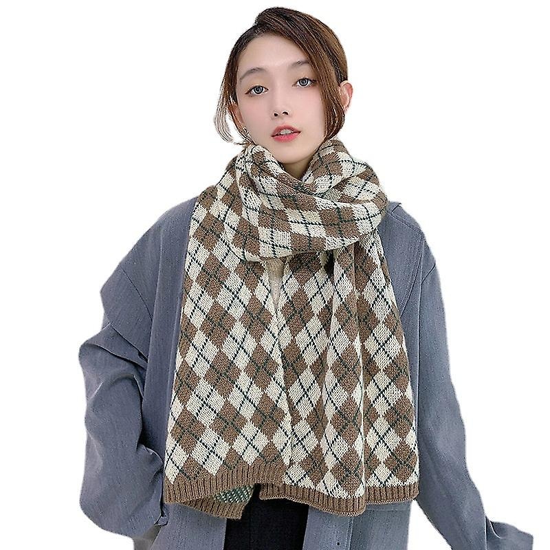 Women’s Fall Winter Scarf Blanket Wrap Shawl Stole Warm Soft Rhomboid Lattice Korean Version | Fruugo SG