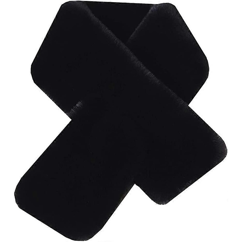 Women’s Winter Fall Furry Faux Fur Loophole Scarf Soft Cozy Neck Warmer Wrap Black – | Fruugo SG
