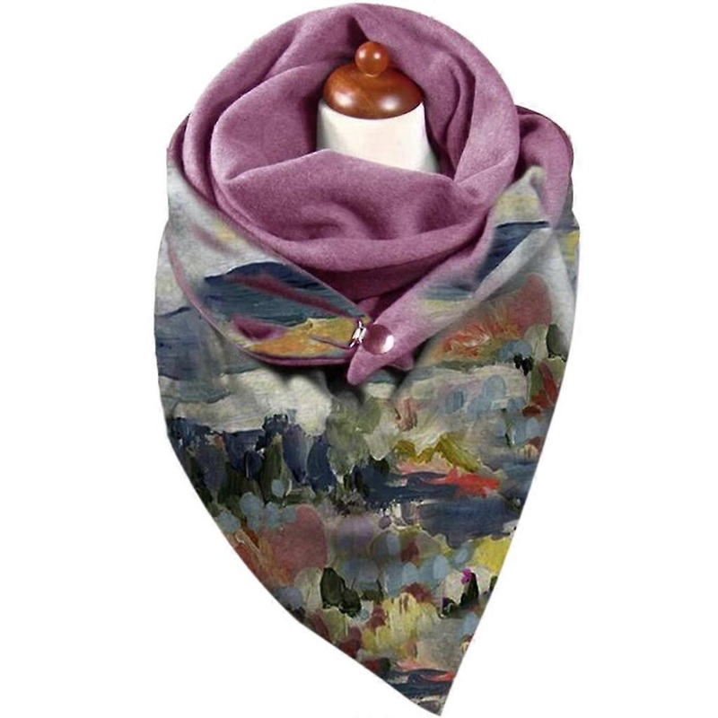 Women Scarf Winter Fashion Printing View Art Printed with Button Fashion Functional Soft Wrap Casual Warm Scarves Shawls  Red | Fruugo SG