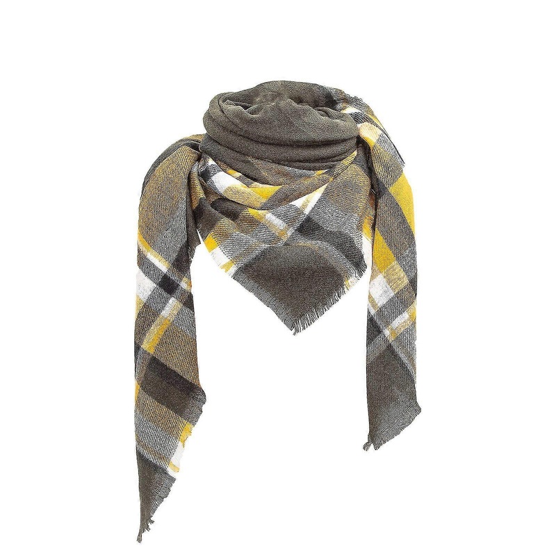 womens warm long shawl wraps large scarves knit cashmere tassel plaid scarf | Fruugo SG