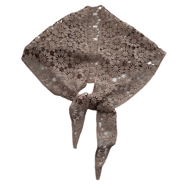 Bohemian Flower Lace Bandana Head Cover Stylish Neck Scarf For Women Everyday Outfit Travel Photography Head Accessories  khaki | Fruugo SG