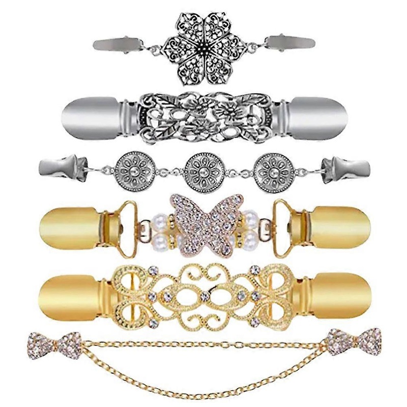Chic Cardigan Clip Decorative Accessories For Hats Coats Shirts Prevents Peeping Design 6Set | Fruugo SG