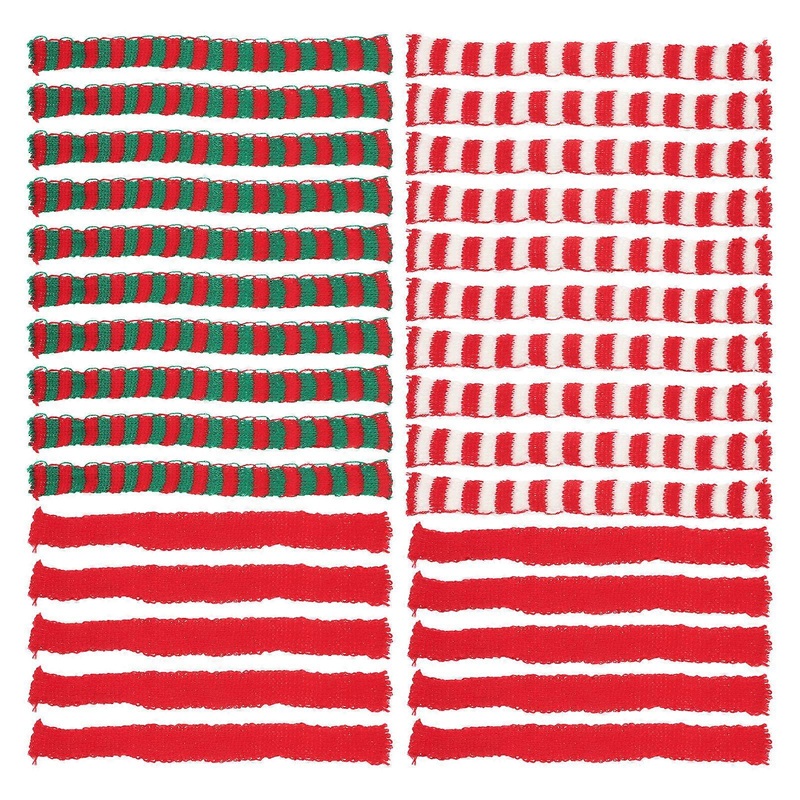Christmas Mini Scarf Knit Mini Scarf Ornaments Decor Woolen Yarn Red Green 30Pcs | Fruugo SG