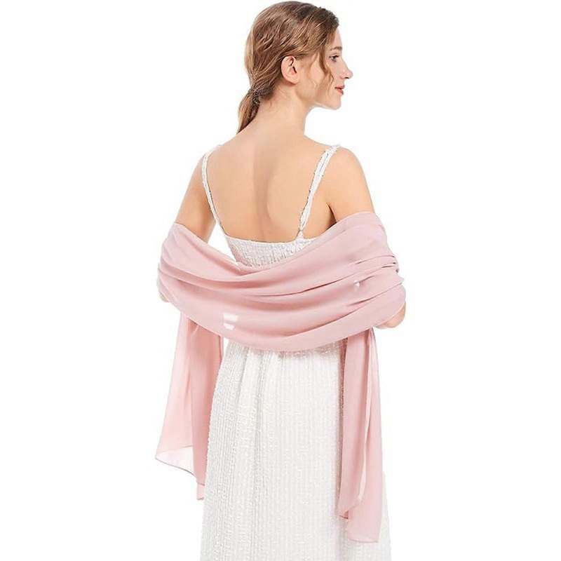 Dreamy Wedding Tippet Light Weight and Comfortable Shawl Soft Long Flaring for Outdoor Activity and Stylish Looks  Meat pink | Fruugo SG
