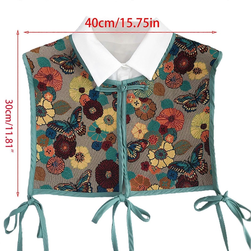 Women Chinese Style Embroidery Half Top Shawl Vintage Flroal Cheongsam Fake Collar Decorative Neck Cover Dickey Capelet  8 | Fruugo SG