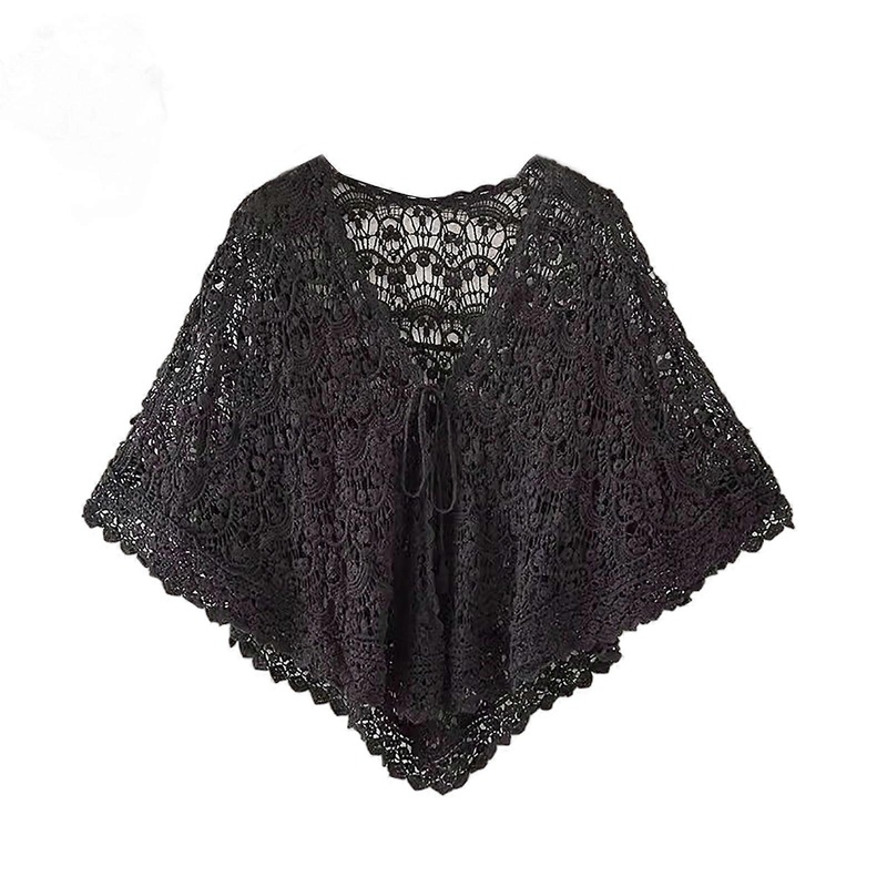 Women Knitted Wrap for Dress Up Outfit Shawl for Qipao Wrap Graceful Knitted Shawl for Special Event  Black | Fruugo SG