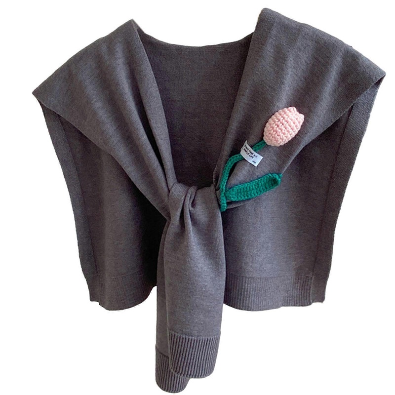Women’s Knitted Wrap for Dressing Up Your Outfits Shawl Knotted Shawl Wraps Graceful Knitted Shawl Wrap Supplies  Gray | Fruugo SG