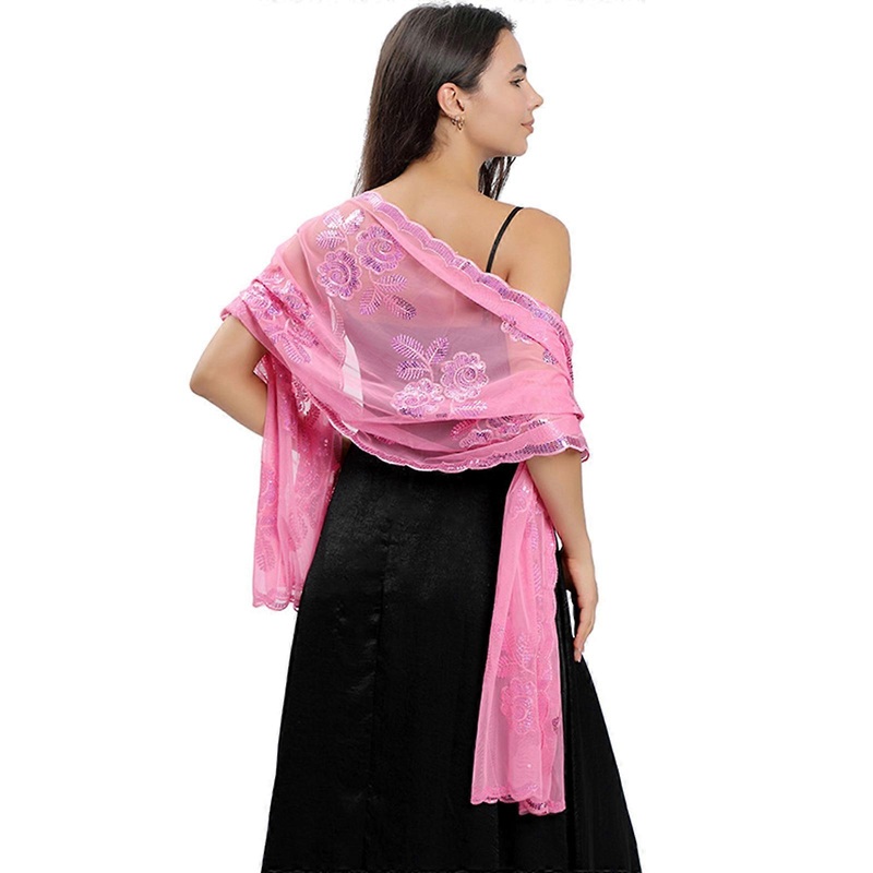 Elegant Bridal Party Scarf with Peony Embroidery Multipurpose Household for Adults Female Women Birthday Party  Pink | Fruugo SG